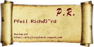 Pfeil Richárd névjegykártya
